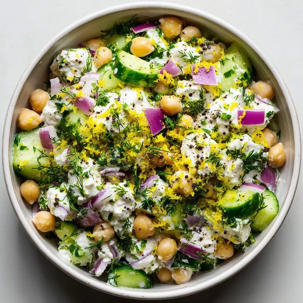 Cottage Cheese Chickpea Salad 