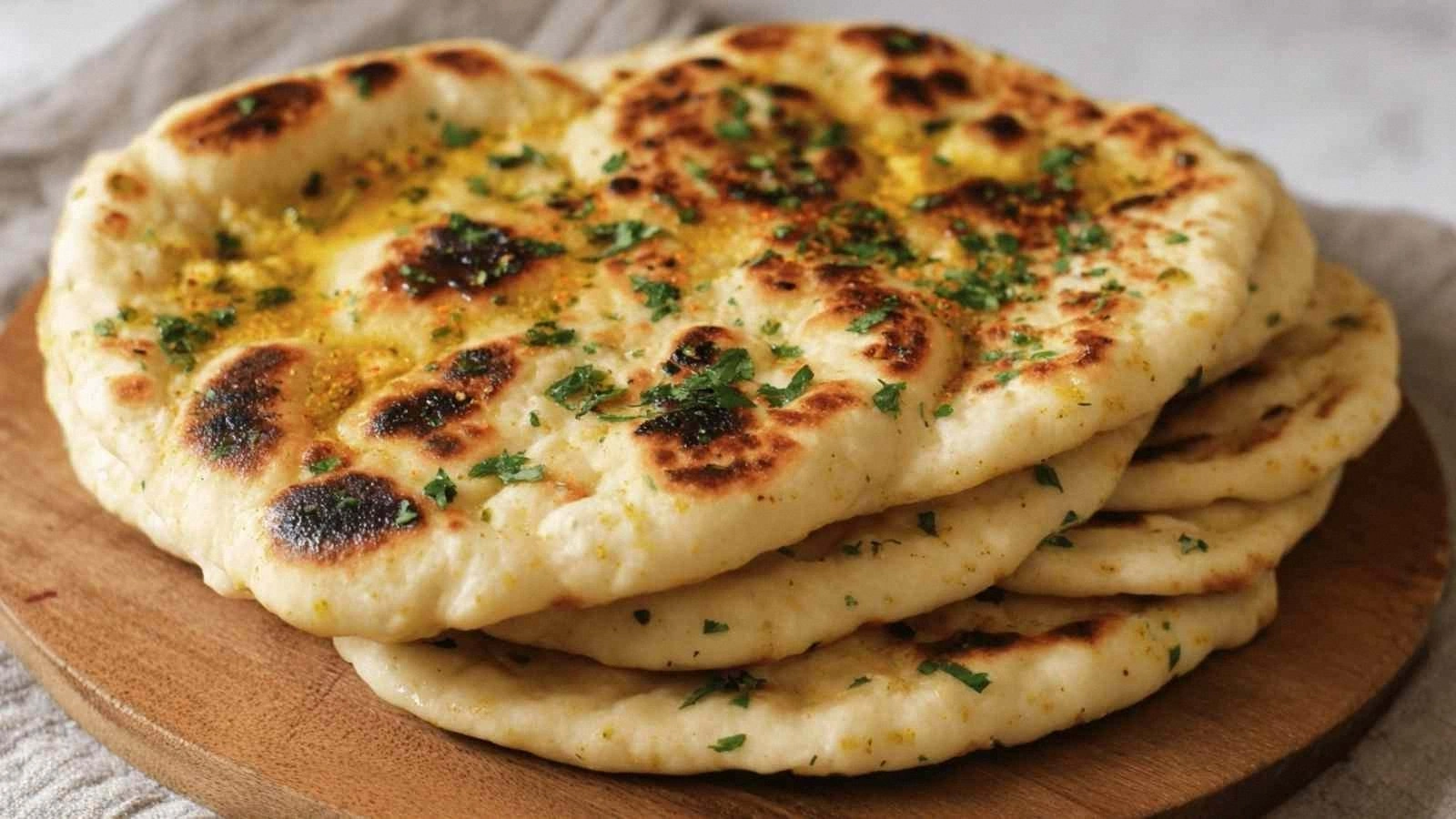 Cottage Cheese Garlic Naan (No
