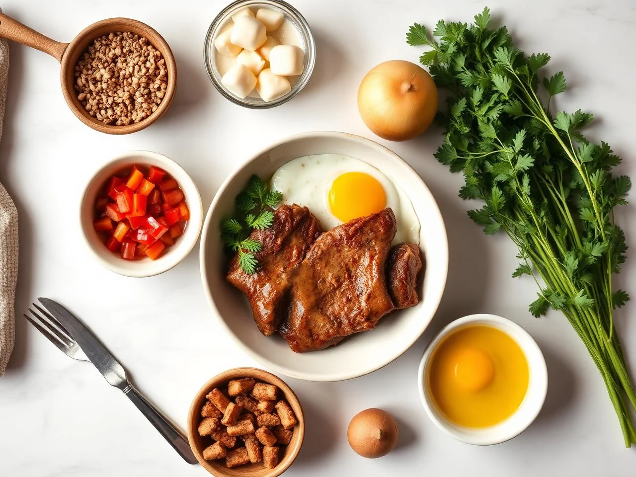Ingredients for Country Fried Steak And Eggs