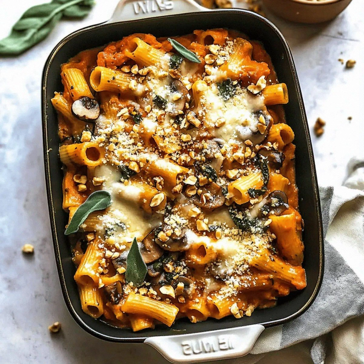 Cozy Pasta Bake with Pumpkin Tomato Sauce for Fall Comfort