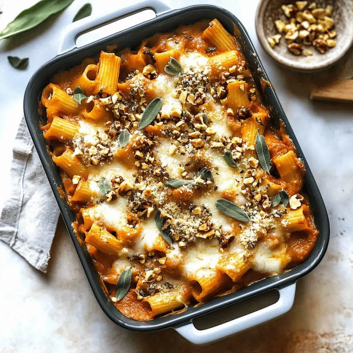Cozy Pasta Bake with Pumpkin Tomato Sauce for Fall Flavor
