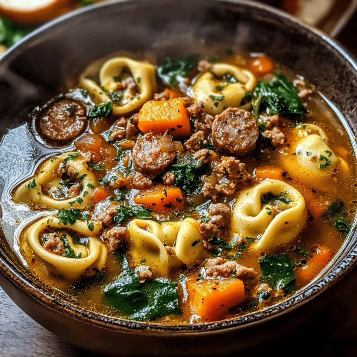 Cozy Tortellini Soup with Sausage for Autumn Nights