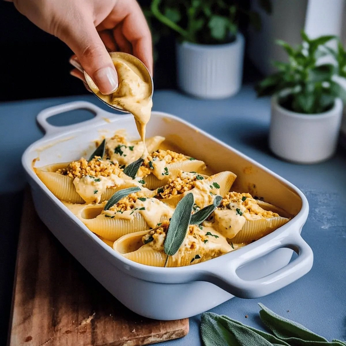 Cozy Vegan Pumpkin Ricotta Stuffed Shells for Fall Flavor