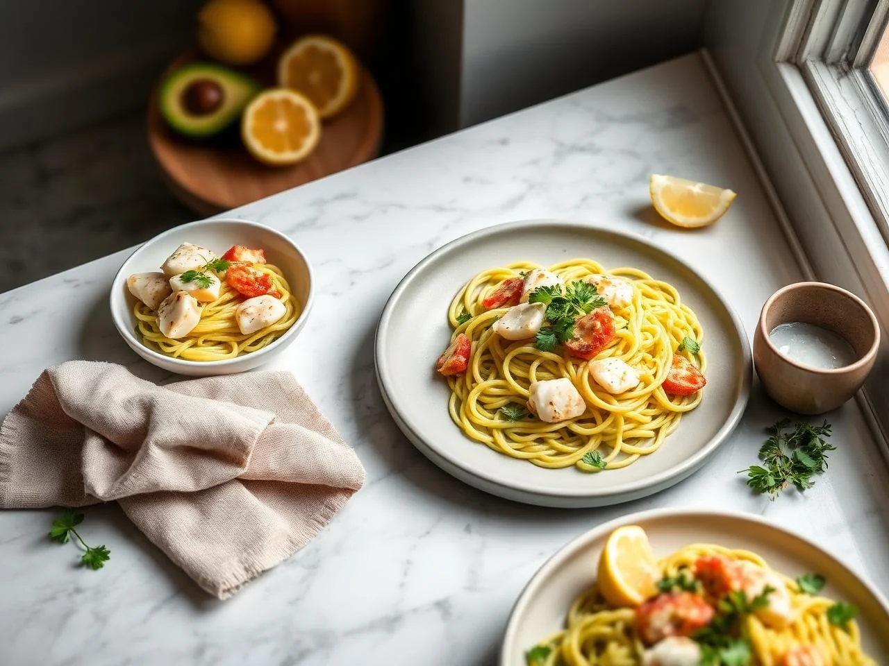 Crab And Avocado Pasta