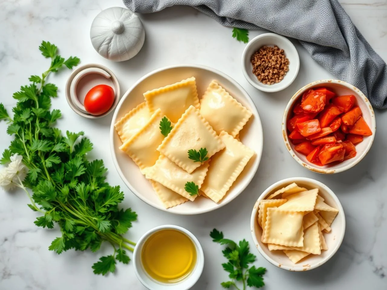 Ingredients for Crab Ravioli