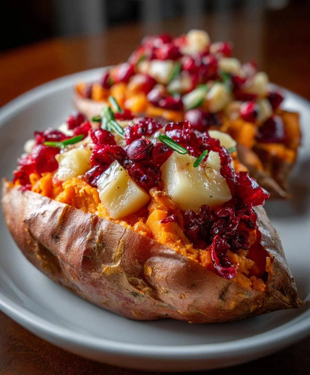 Cranberry Apple Twice-Baked Sweet Potatoes