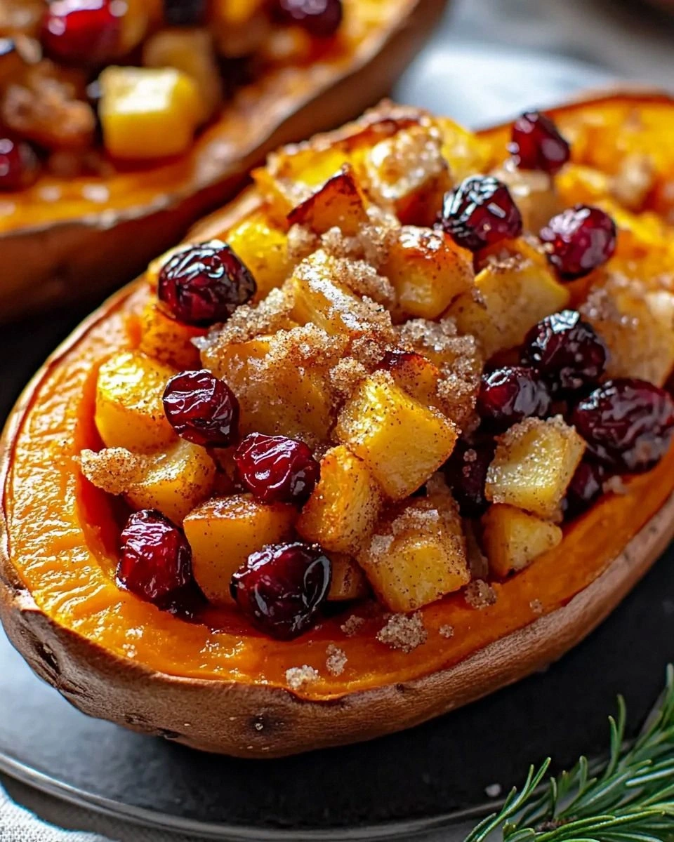 Cranberry Apple Twice-Baked Sweet Potatoes