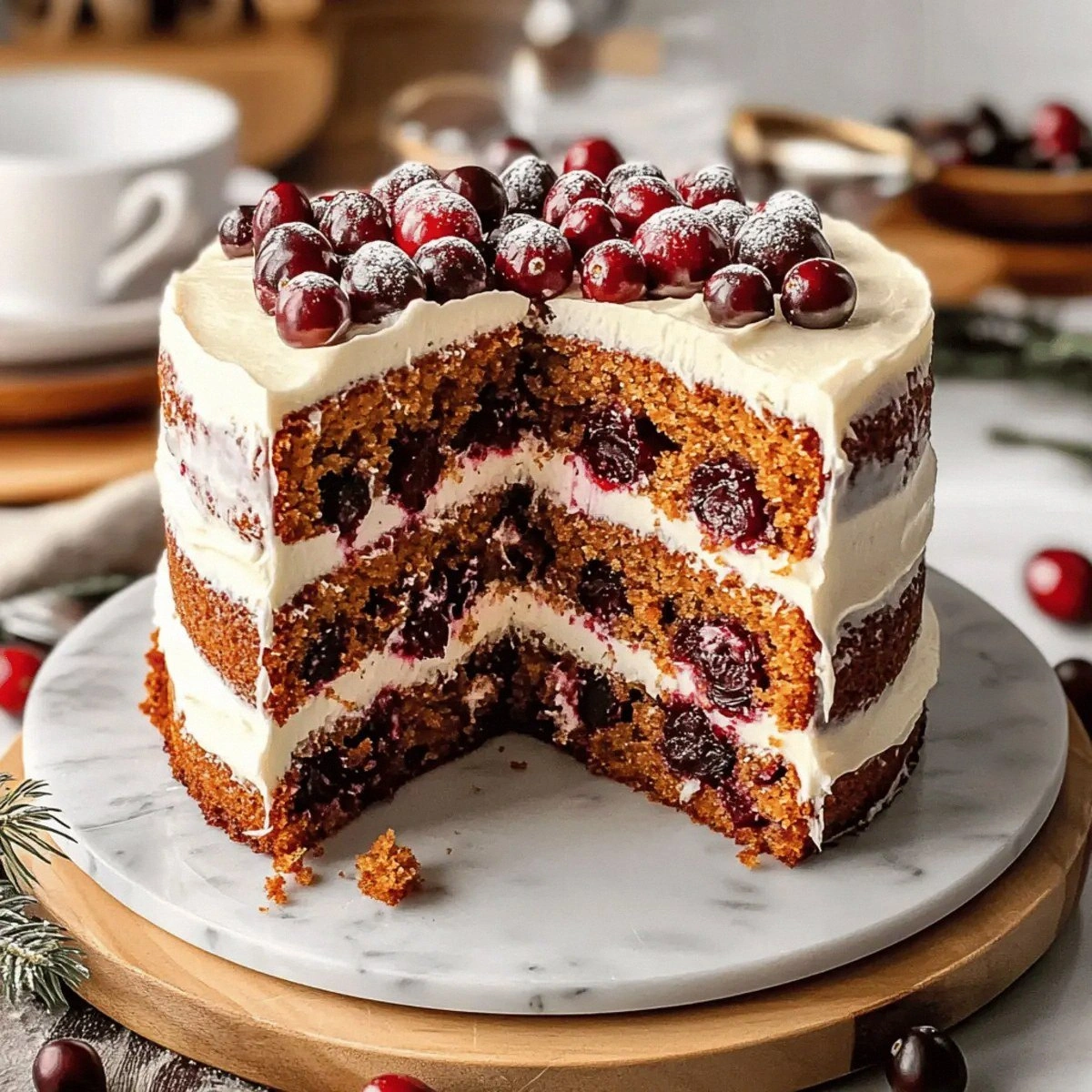 Cranberry Carrot Layer Cake for a Festive Sweet Delight