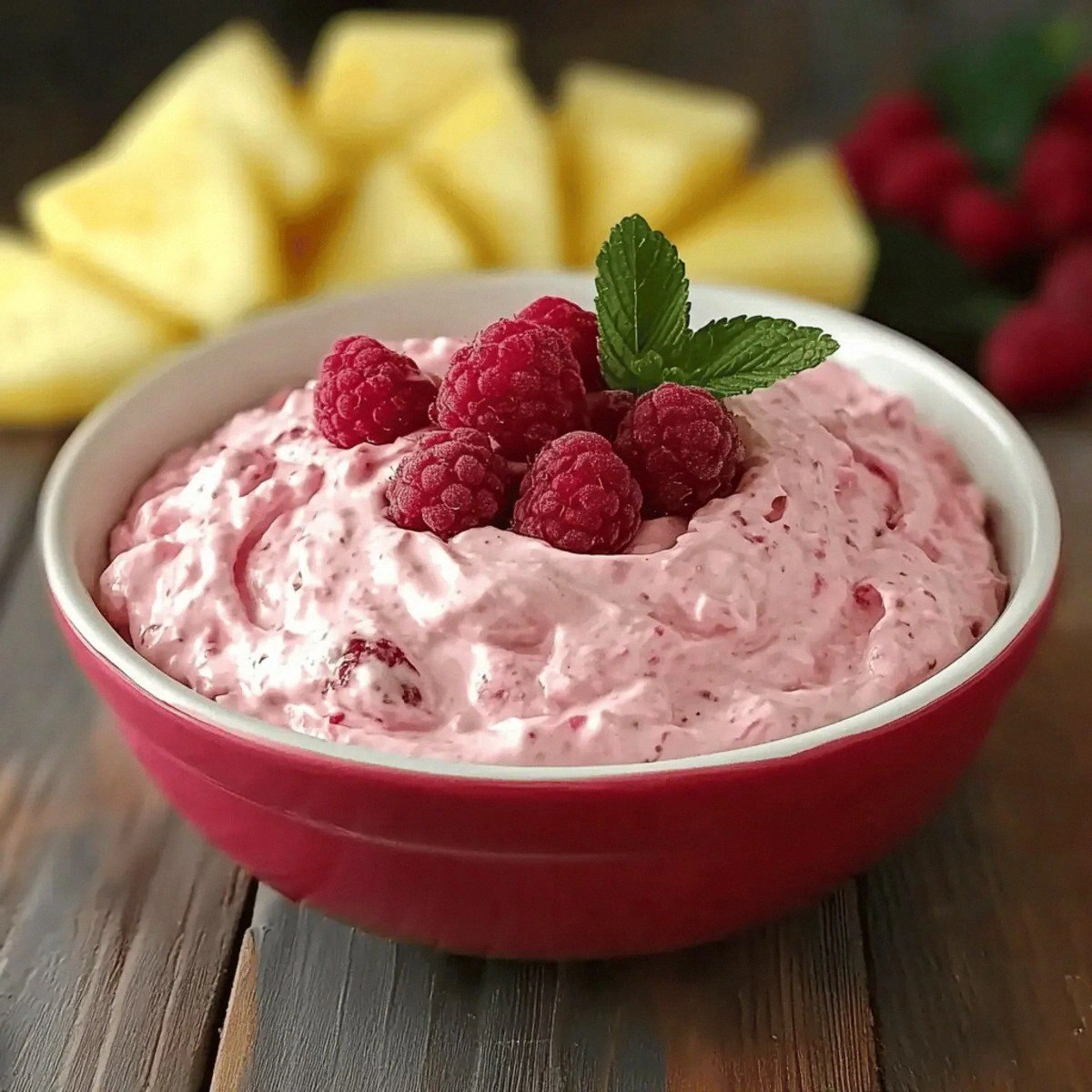 Cranberry Cream Cheese Dip with Raspberry and Pineapple Bliss