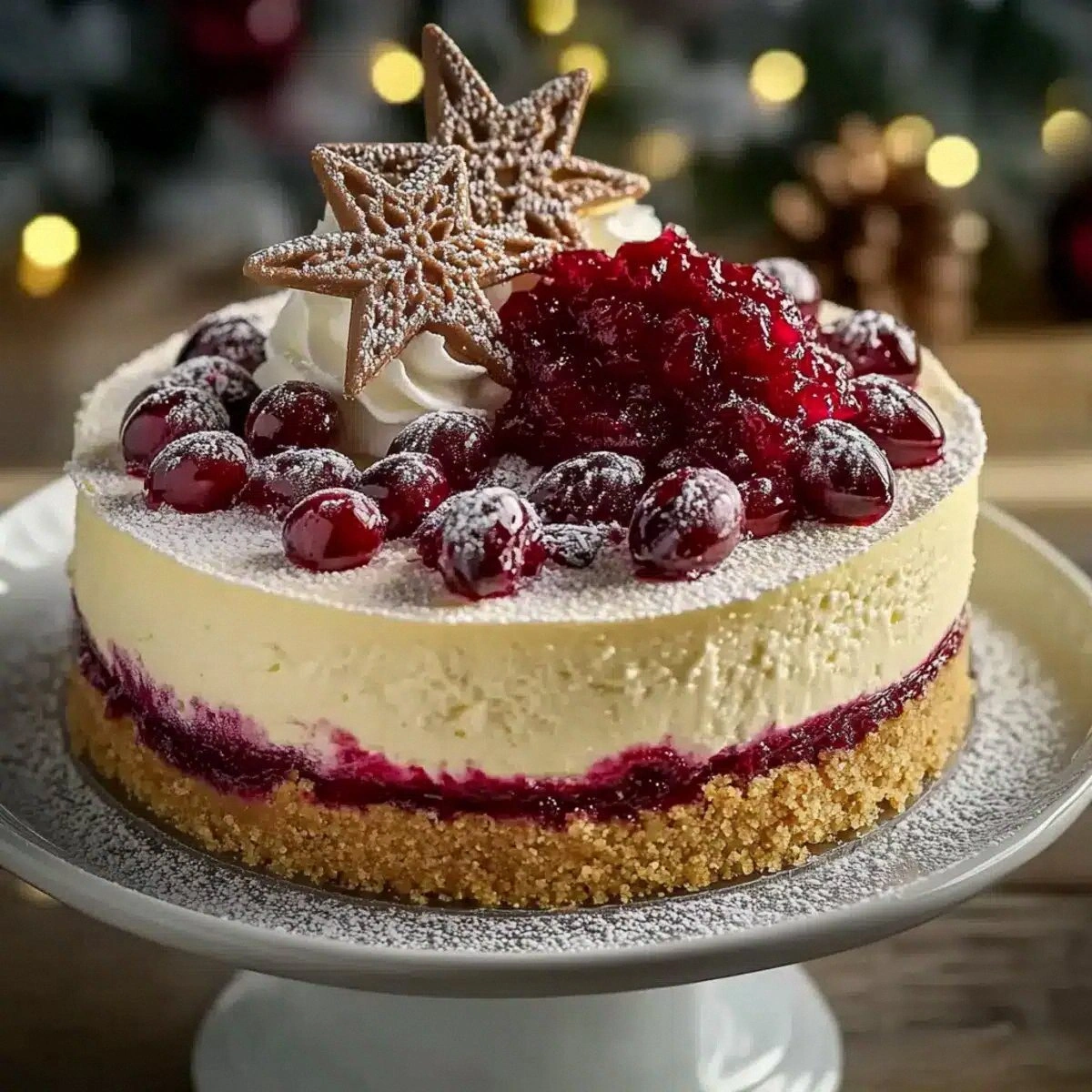Cranberry Jam White Chocolate Mousse Cheesecake Bliss