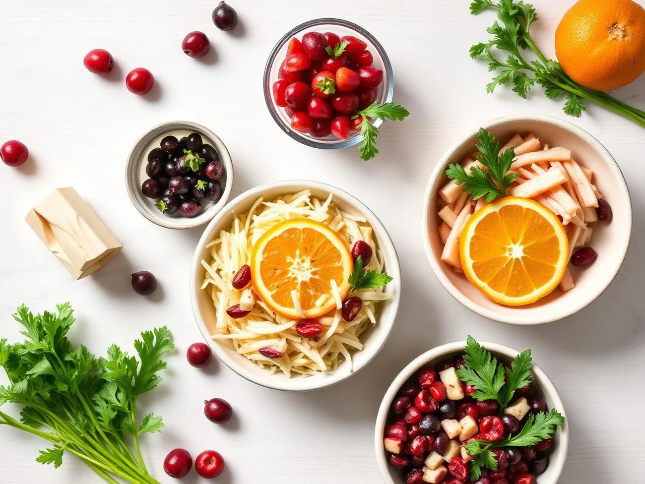 Ingredients for Cranberry Orange Slaw