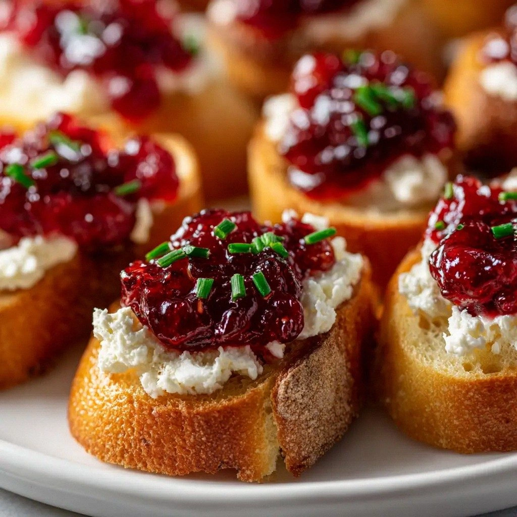 Cranberry Pepper Jelly Brusche