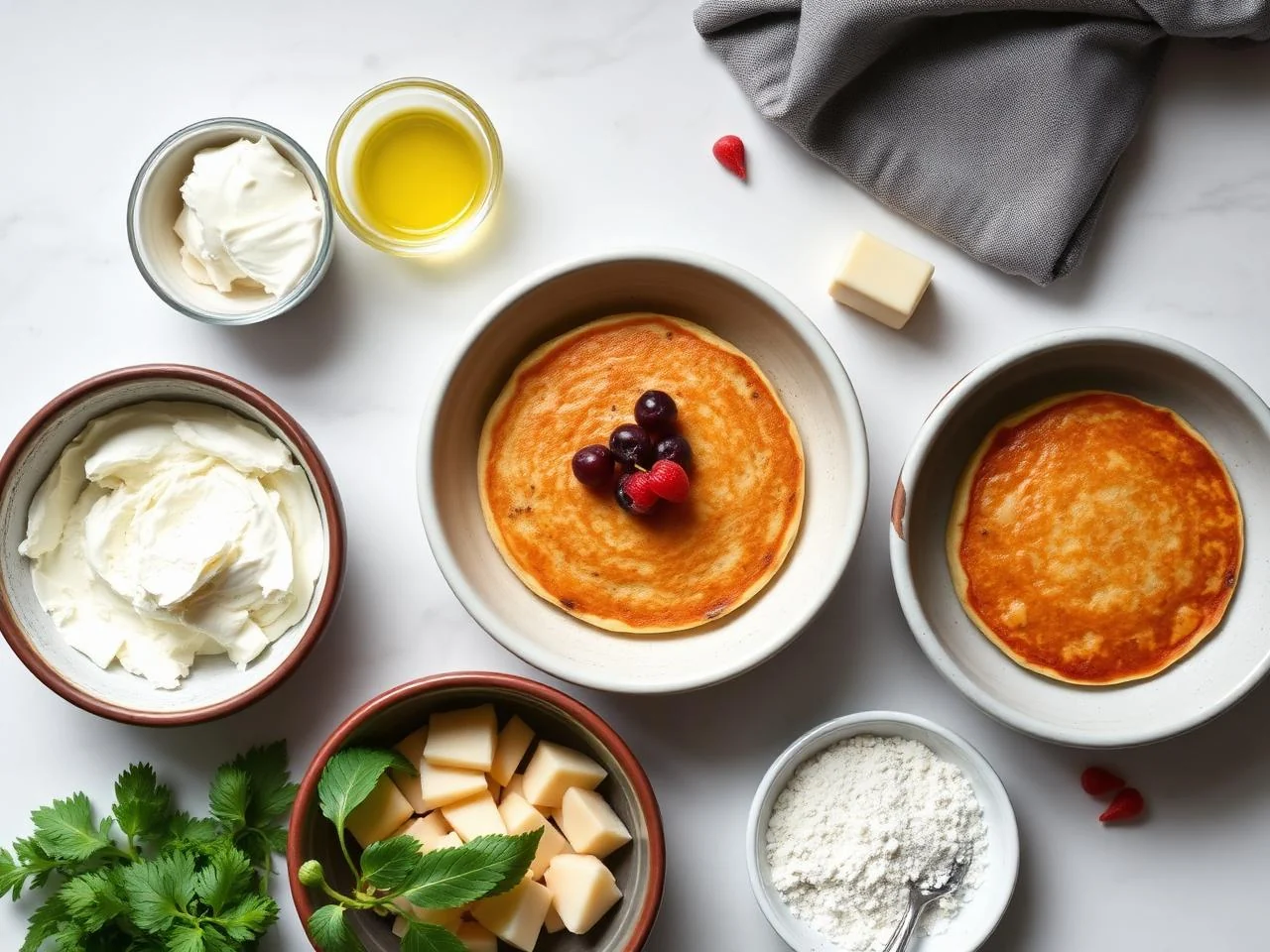 Ingredients for Cream Cheese Pancakes