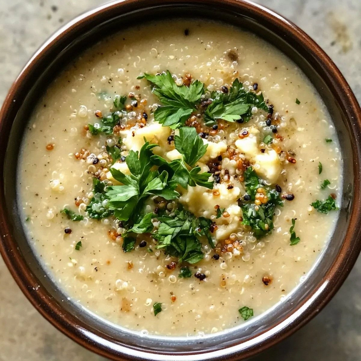 Creamy Asiago Roasted Garlic Cauliflower Soup You’ll Love