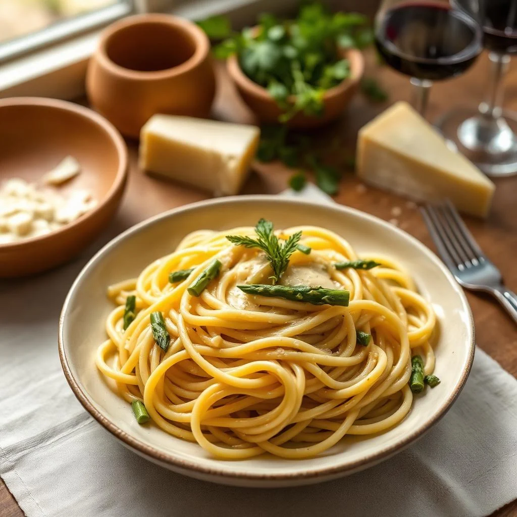 Creamy Asparagus Fettuccine