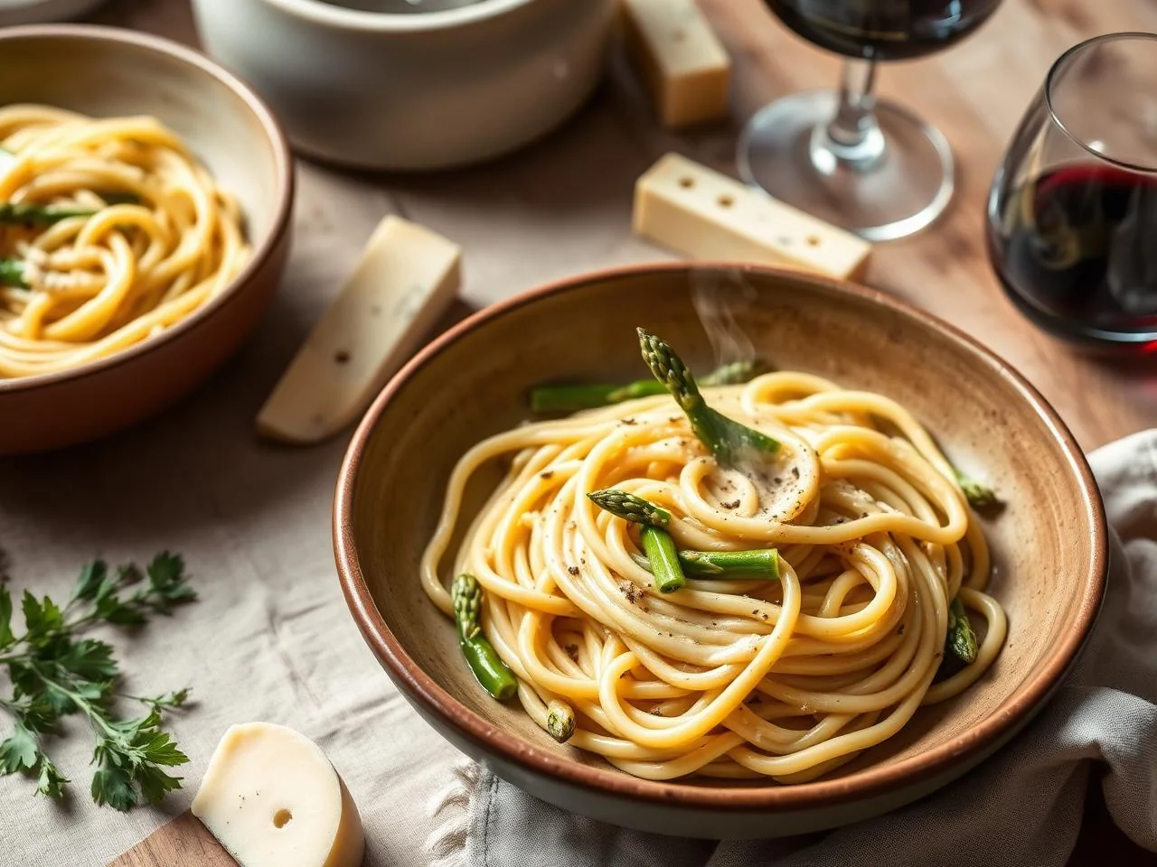 Creamy Asparagus Fettuccine
