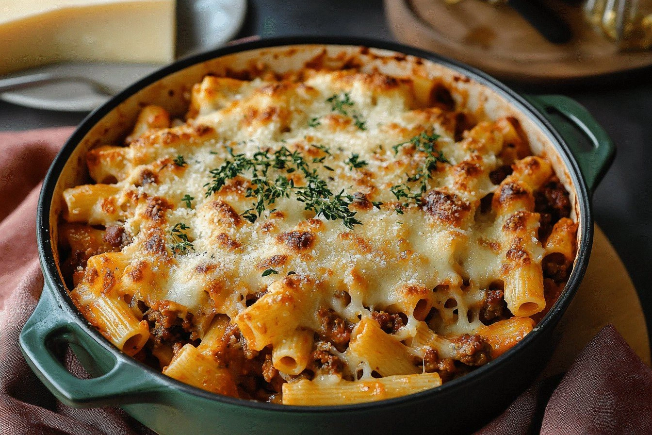 Creamy Baked Rigatoni with Sau
