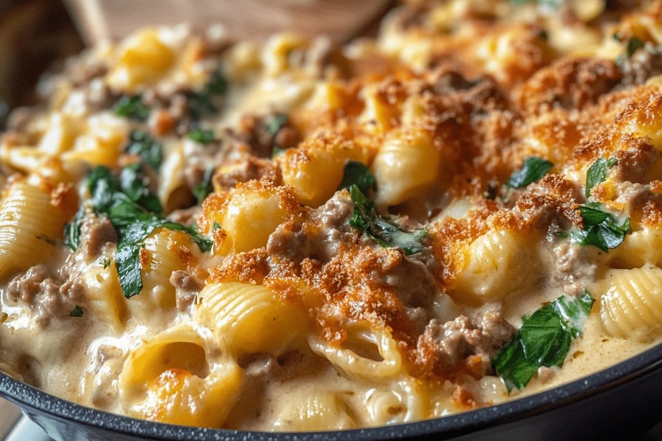 Creamy Beef Shells Casserole B