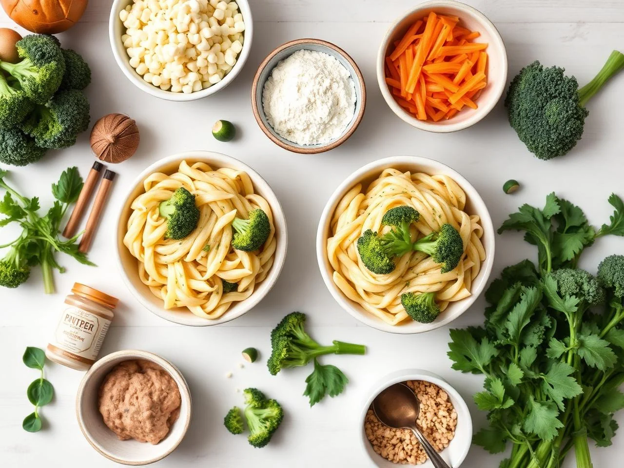 Ingredients for Creamy Broccoli Pasta Bake