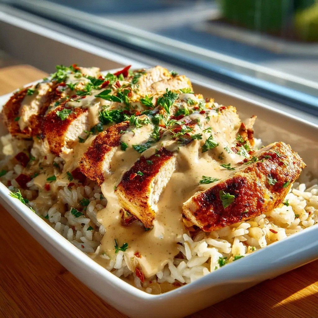 Creamy Cajun Chicken Rice (One