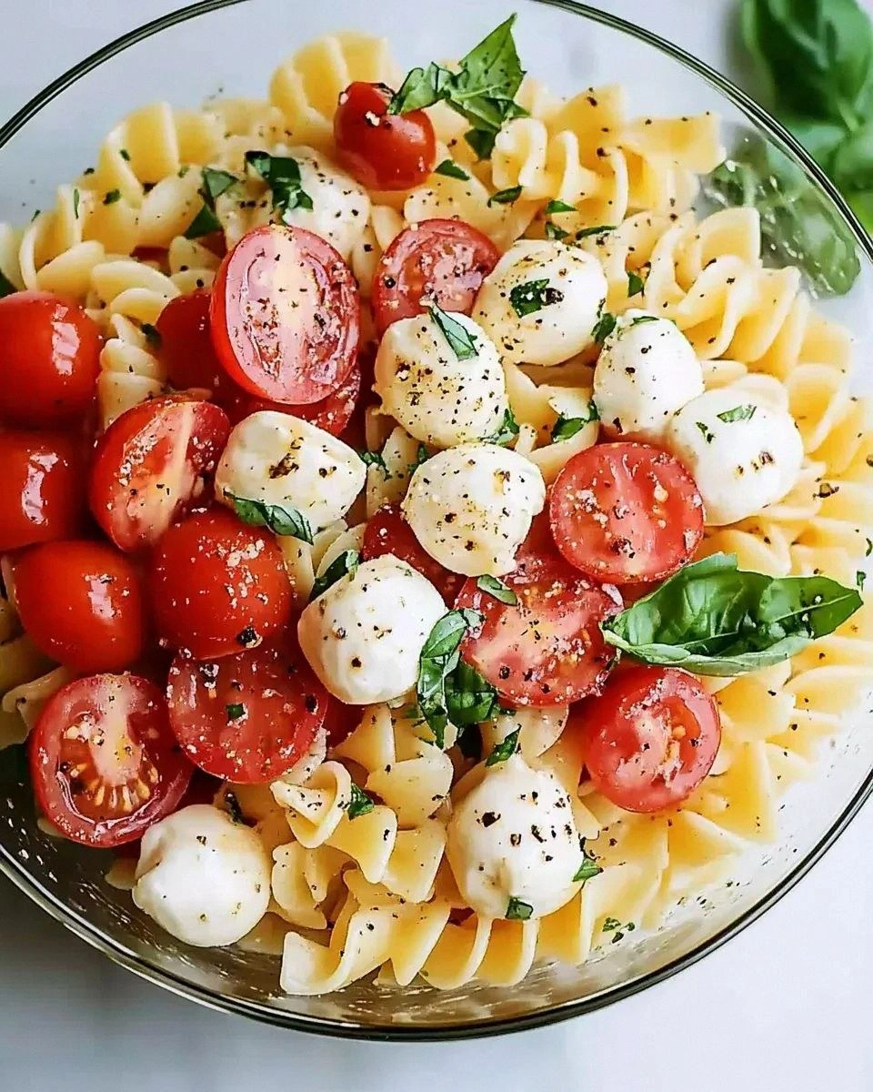 Creamy Caprese Pasta Salad Recipe is a must-try dish!