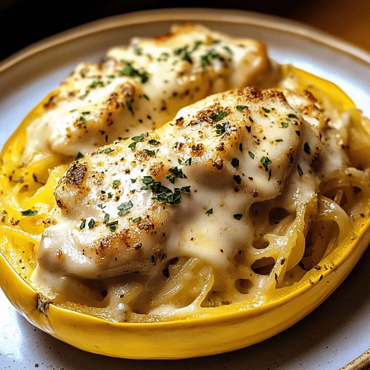 Creamy Chicken Alfredo Spaghet