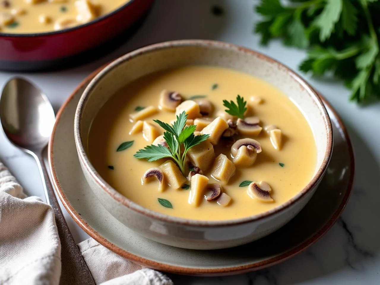 Creamy Chicken And Mushroom Soup