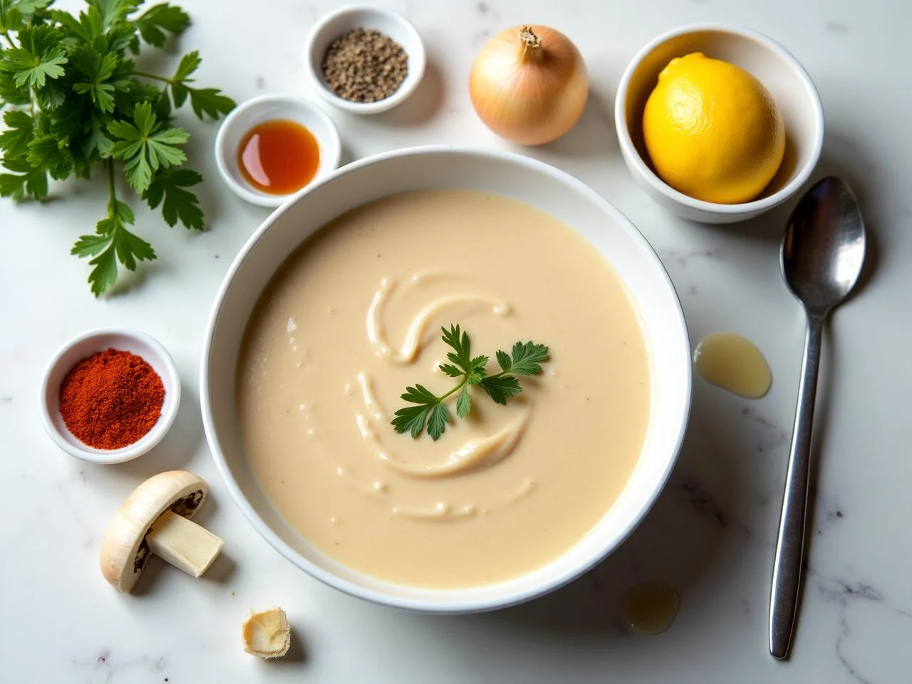 Ingredients for Creamy Chicken And Mushroom Soup