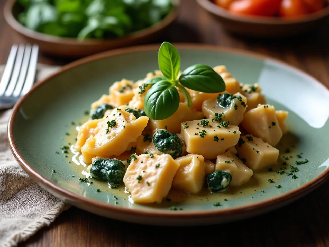 Creamy Chicken and Spinach Pas