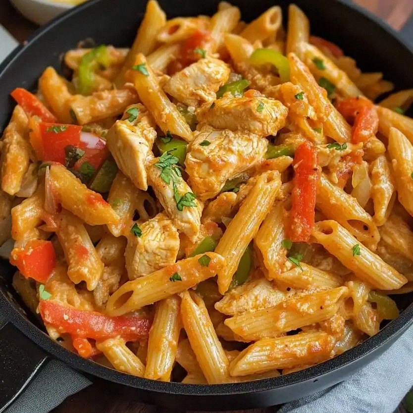 Creamy Chicken Fajita Pasta (3