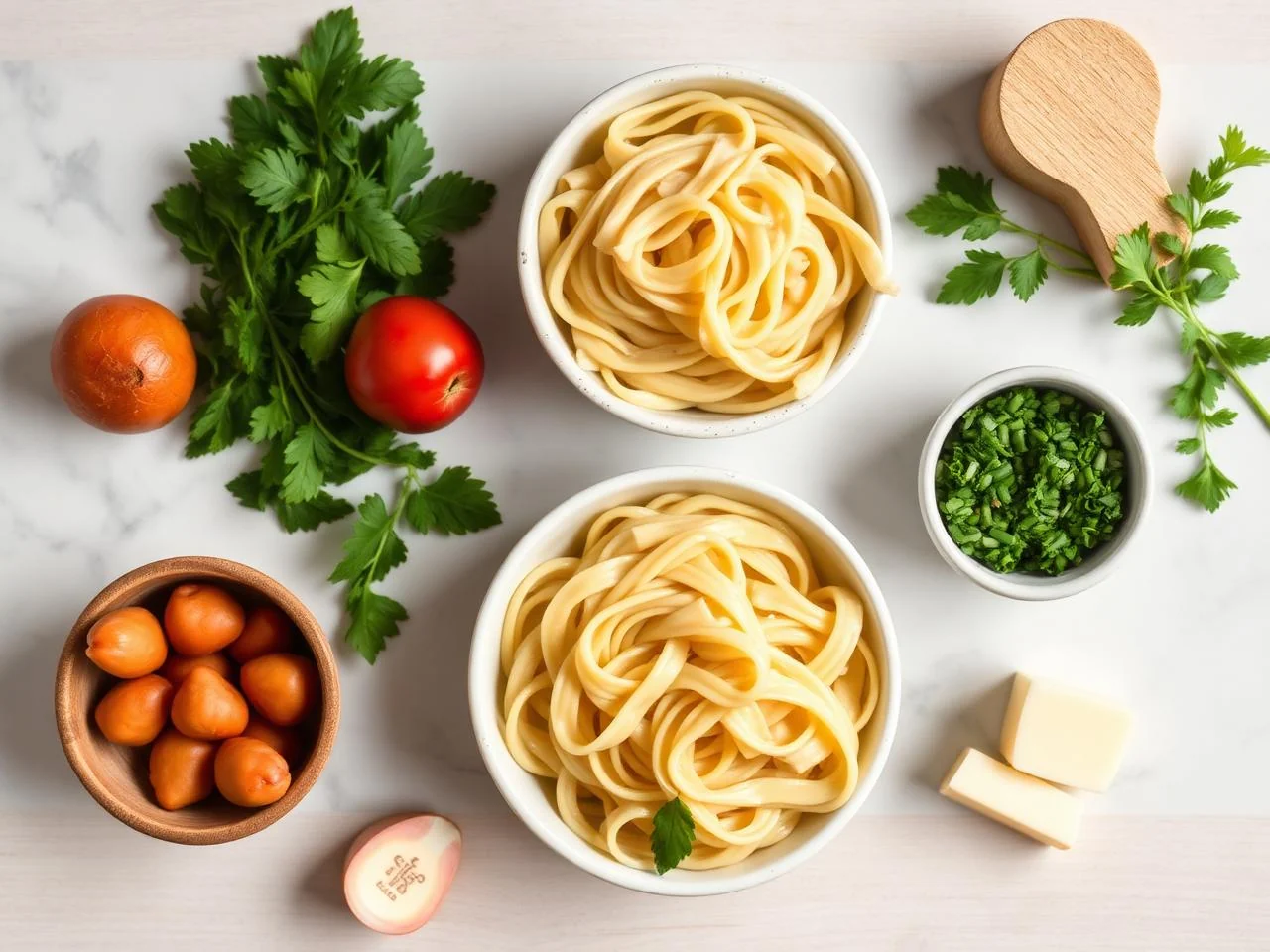 Ingredients for Creamy Chicken Fettuccine
