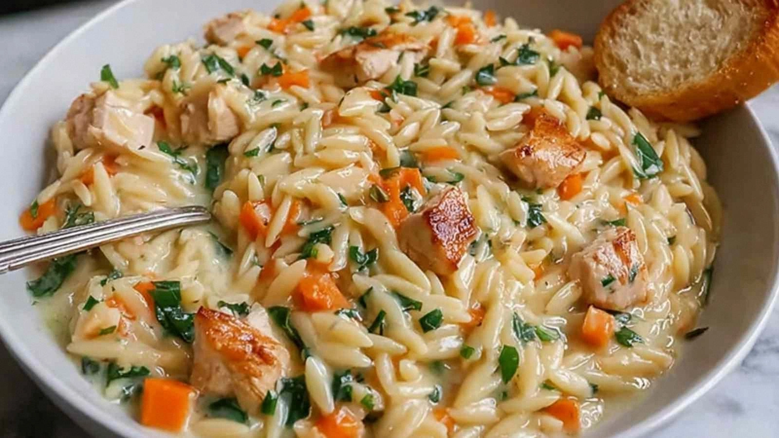 Creamy Chicken Pot Pie Orzo