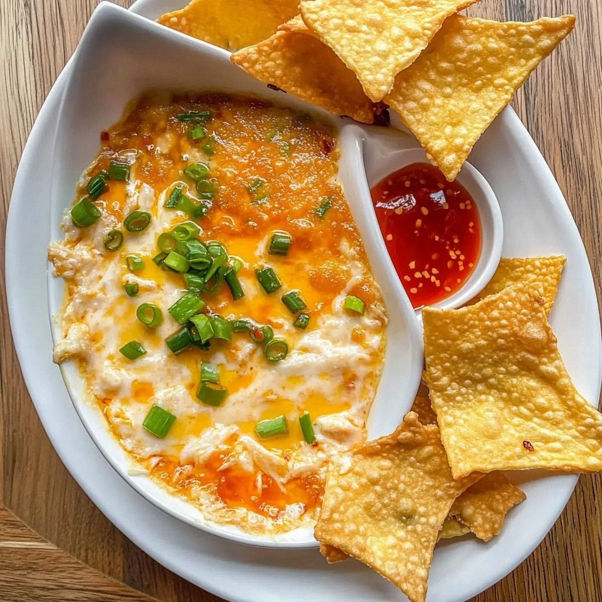Creamy Crab Rangoon Dip with Crunchy Wonton Chips