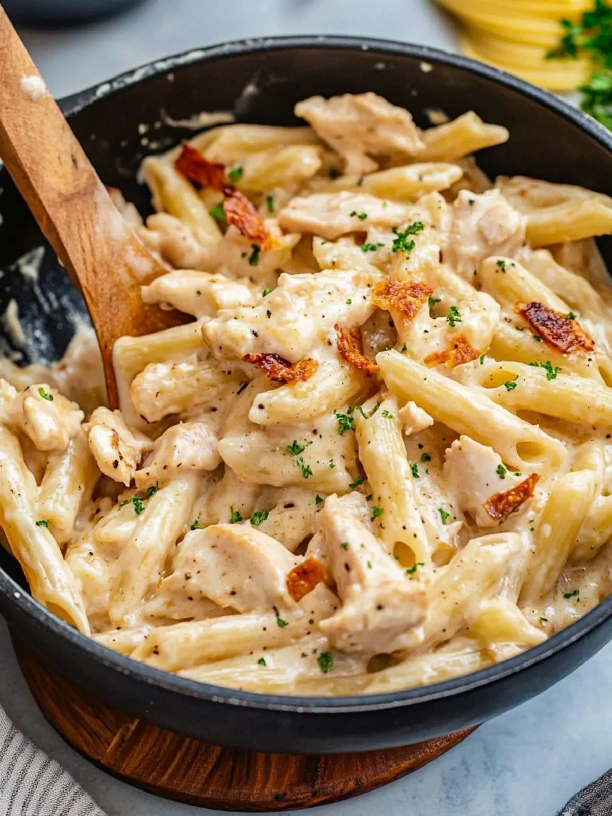 Creamy Crack Chicken Penne Tha