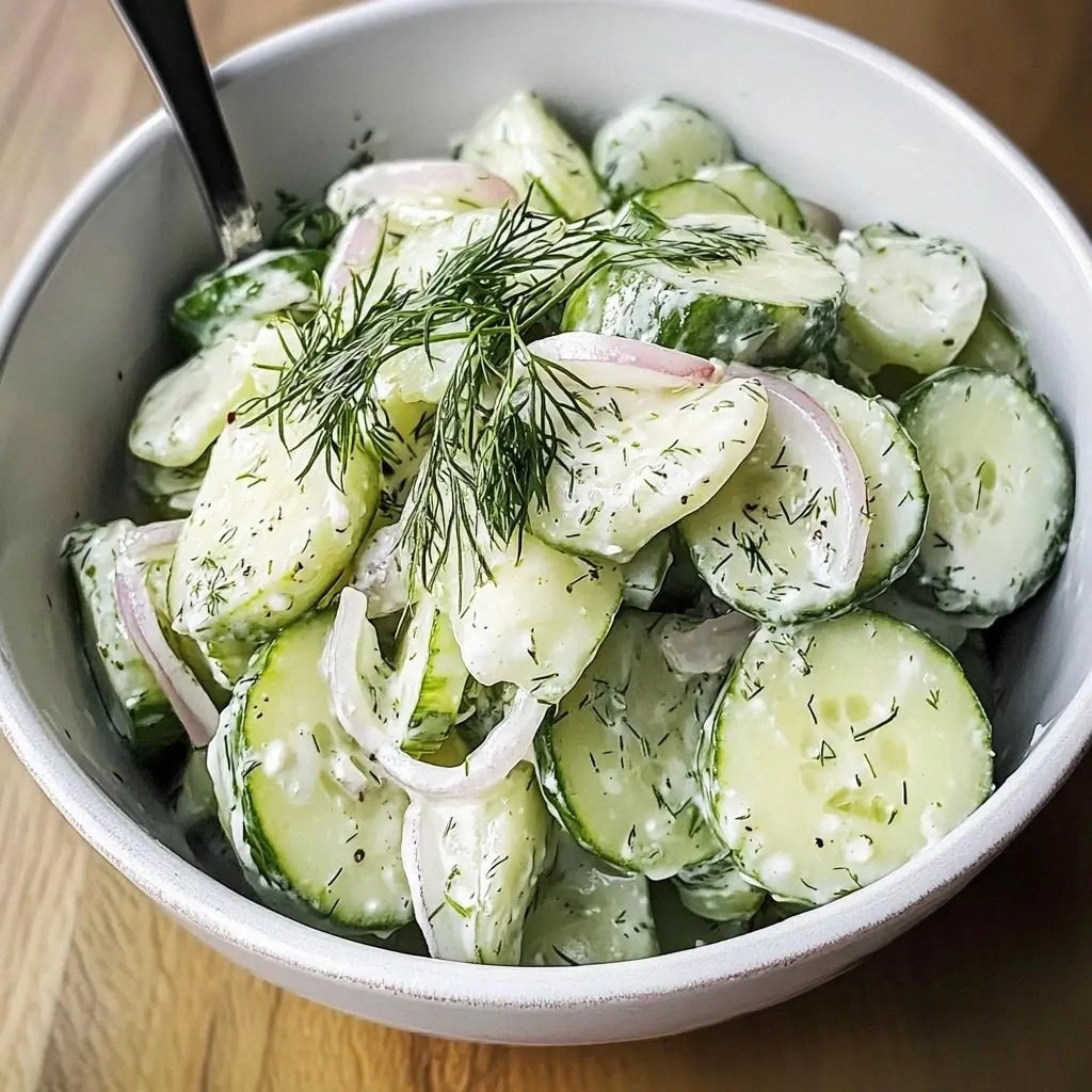 Creamy Dill Cucumber Onion Sal