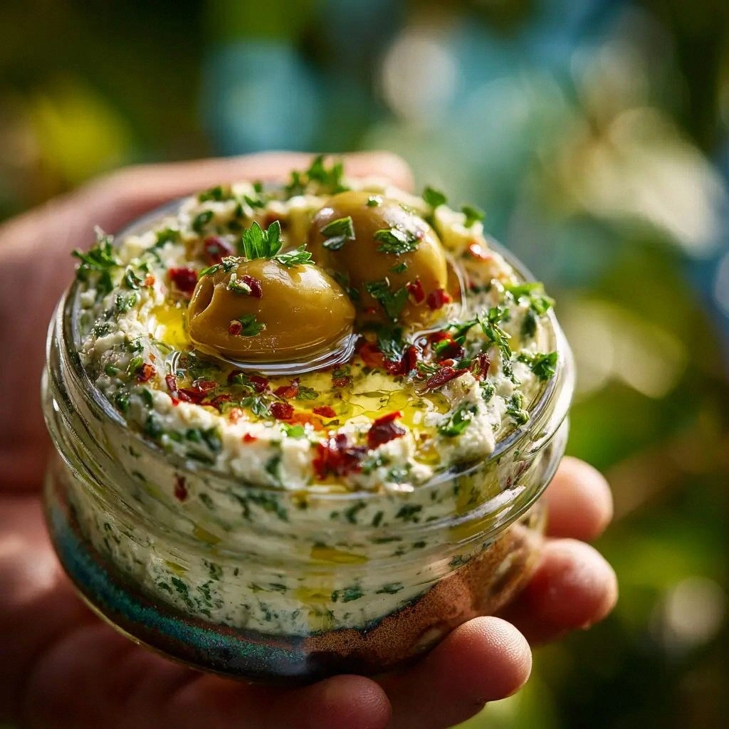 Creamy Feta and Green Olive Di