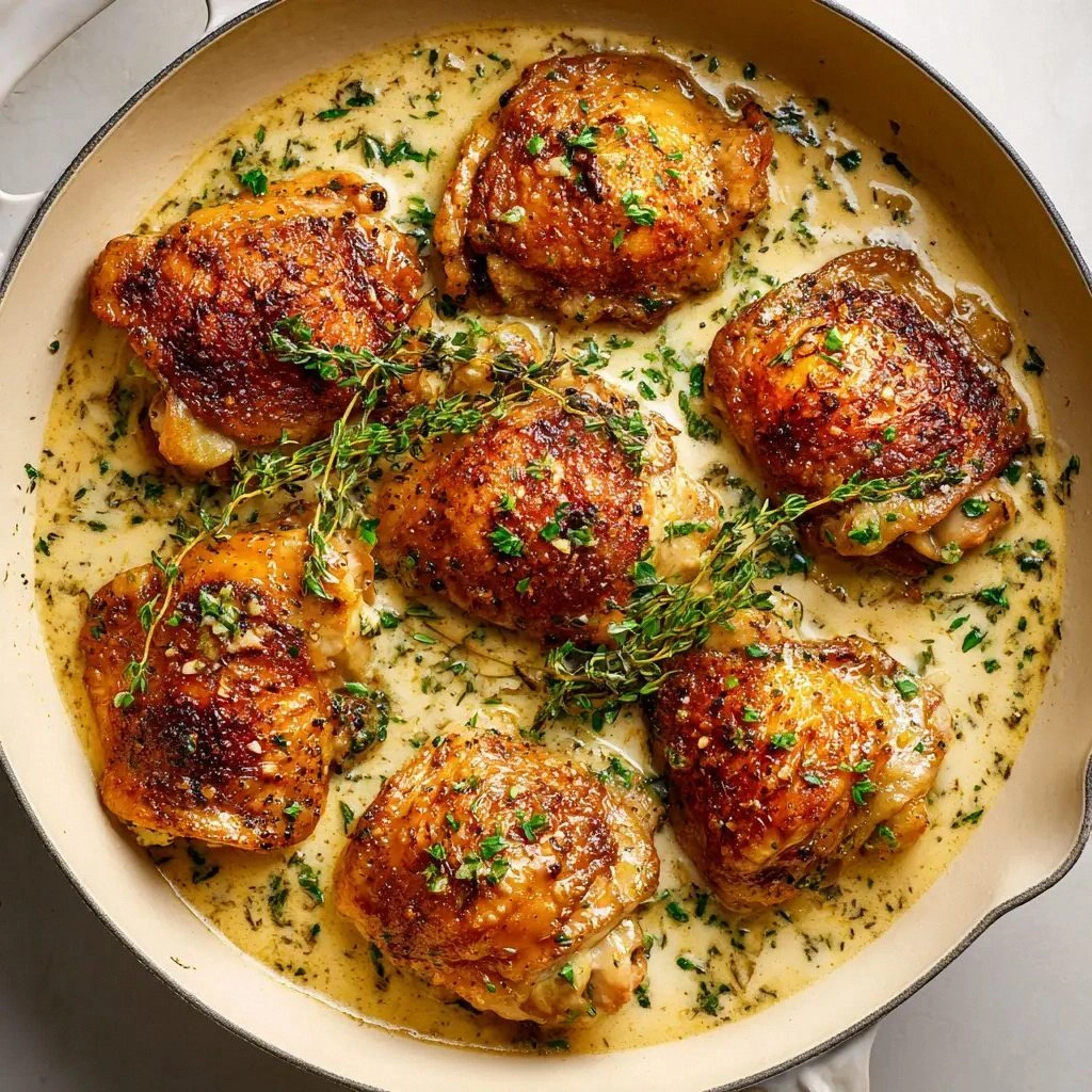 Creamy Garlic Chicken Thighs (