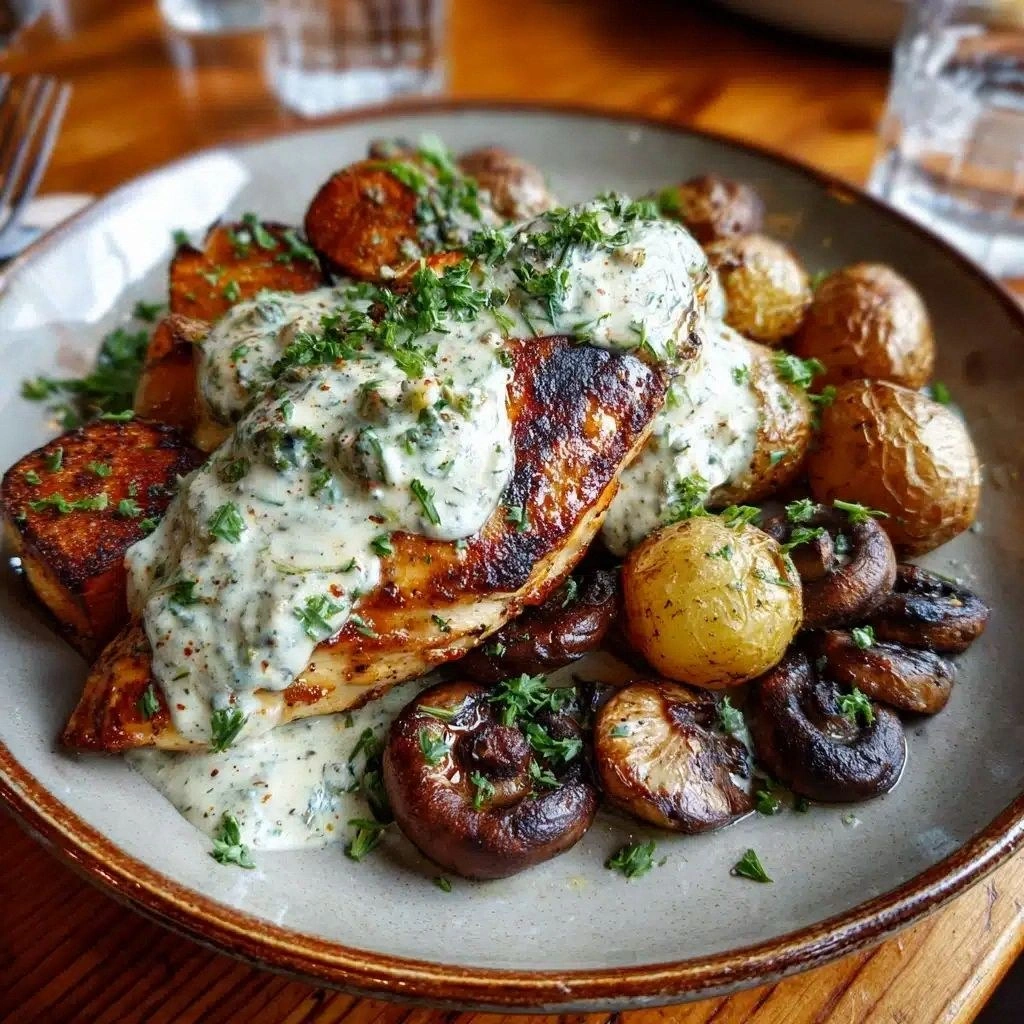 Creamy Garlic Mushroom Chicken