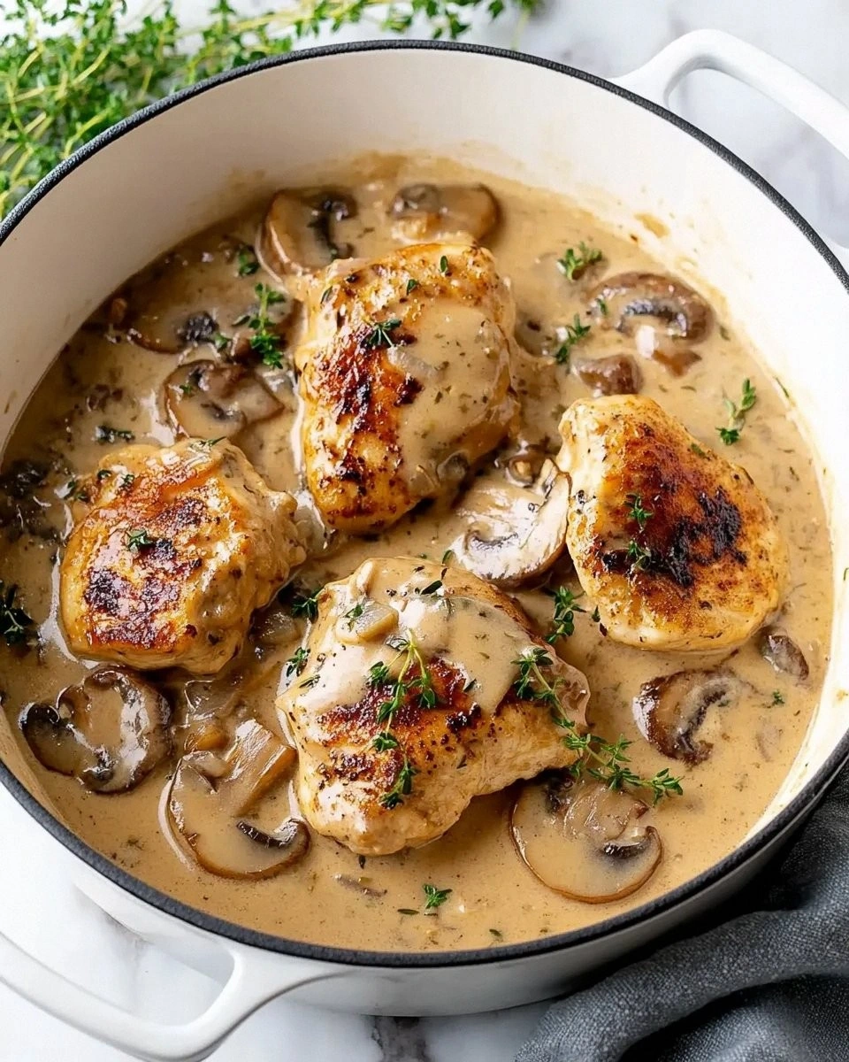 Creamy Garlic Mushroom Chicken is a must-try recipe!