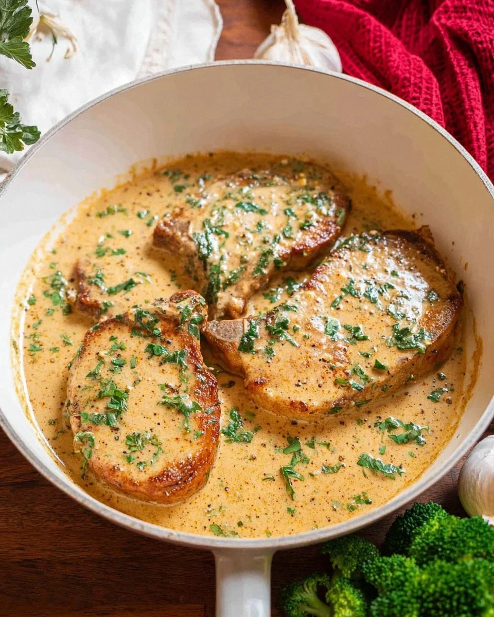 Creamy Garlic Parmesan Pork Chops