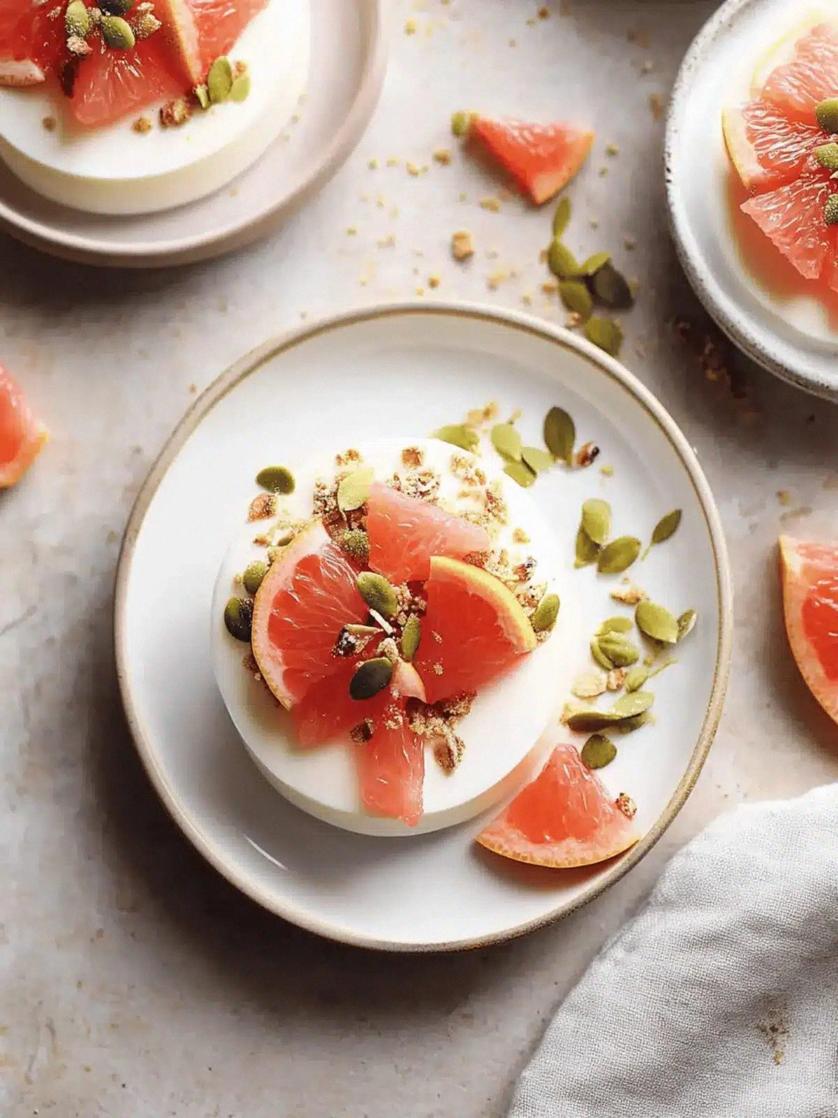Creamy Grapefruit Panna Cotta 