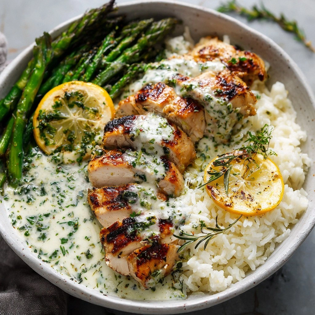 Creamy Lemon Herb Chicken Rice