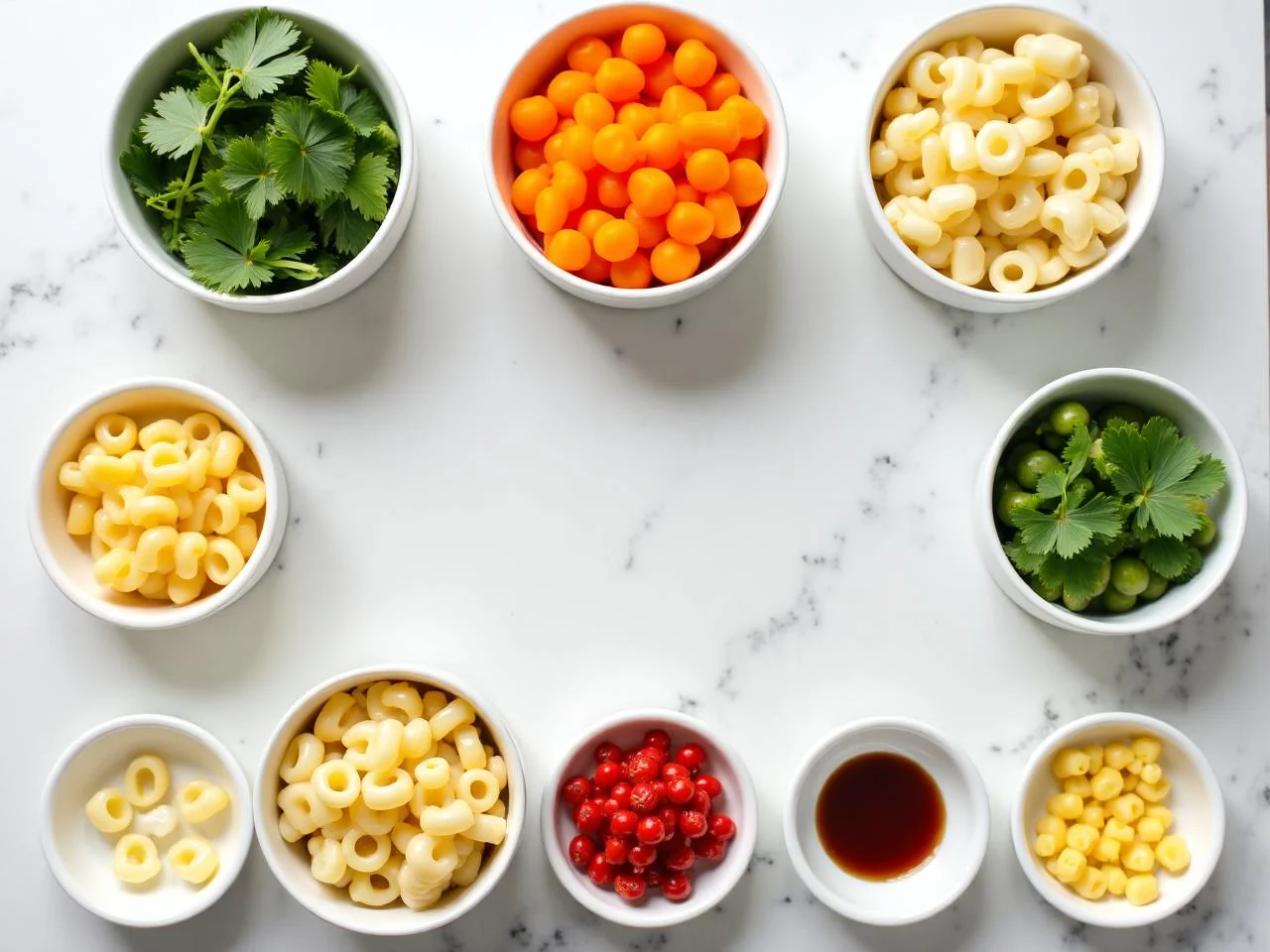 Ingredients for Creamy Macaroni Salad