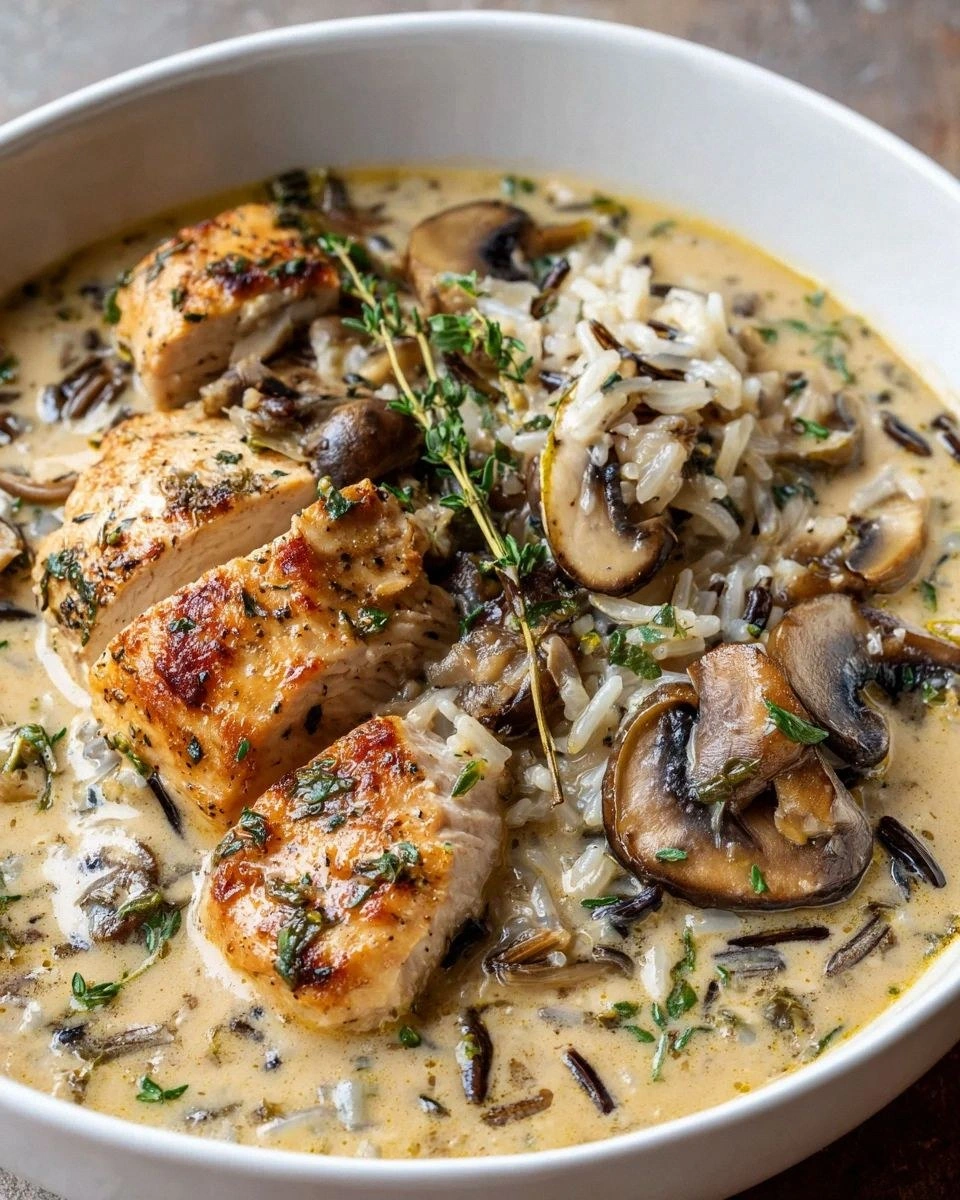 Creamy Mushroom Chicken and Wild Rice Soup Recipe Delight
