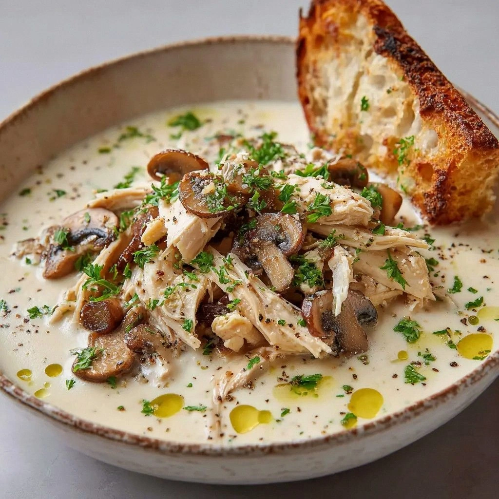 Creamy Mushroom Chicken Soup: 