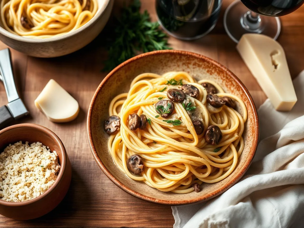 Creamy Mushroom Fettuccine