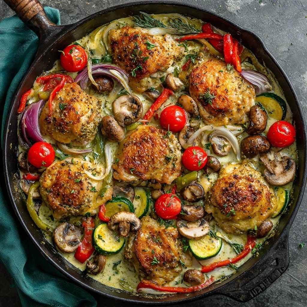 Creamy Pesto Chicken Skillet