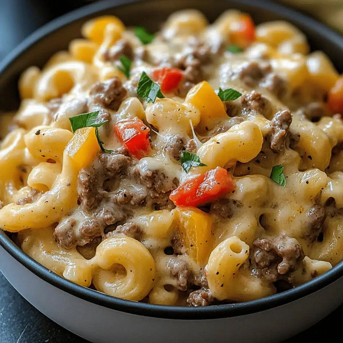Creamy Philly Cheesesteak Mac 