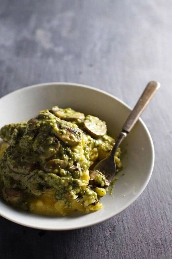Creamy Poblano Mushrooms with 