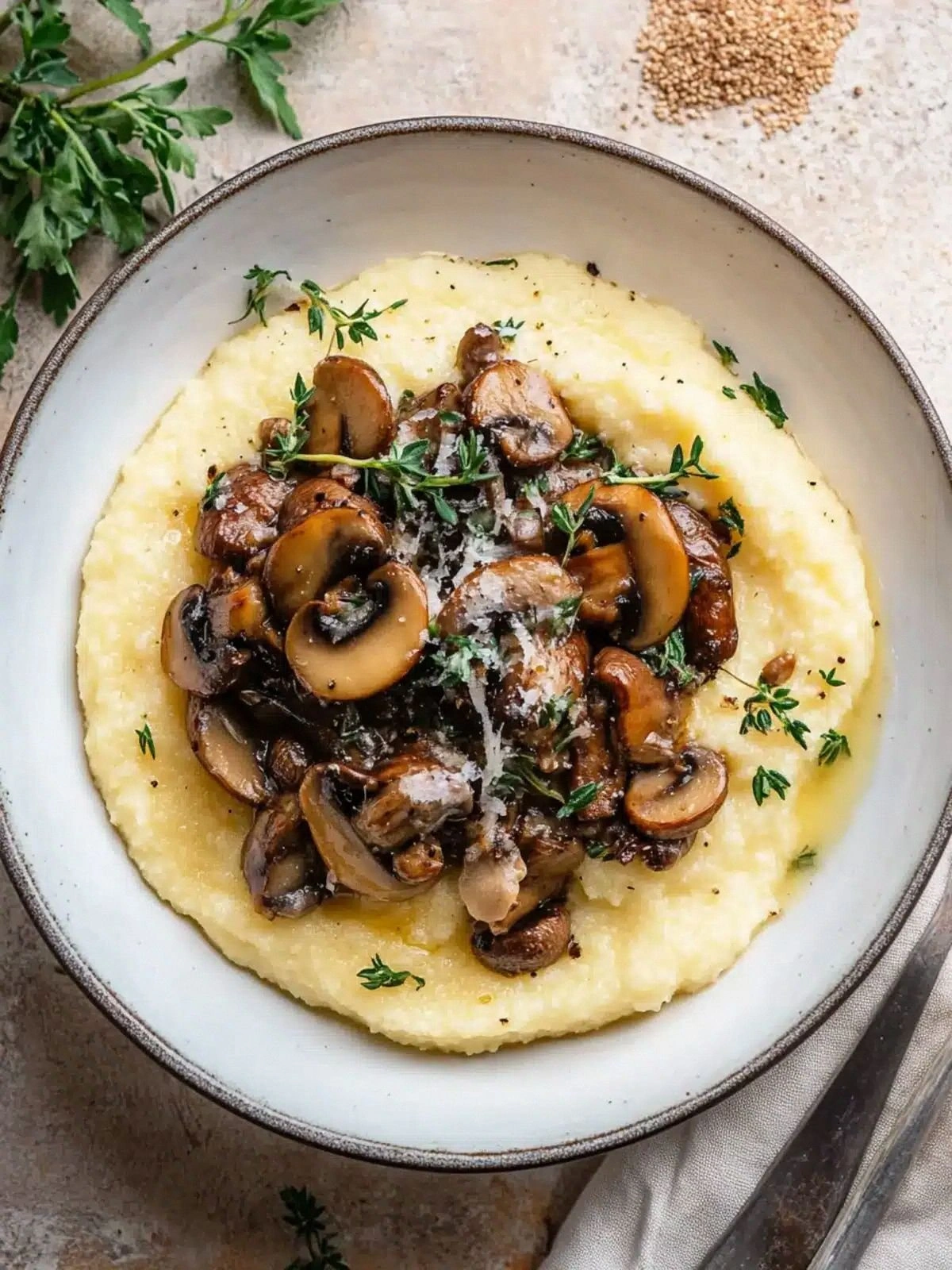 Creamy Polenta Con Funghi for 